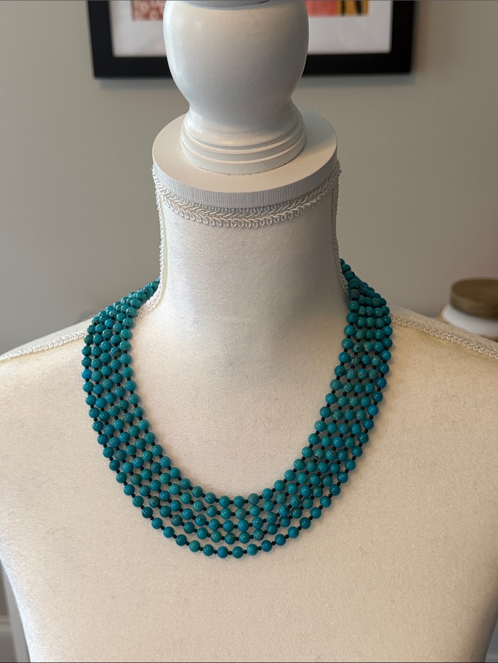 Lagos vintage 5 strand turquoise Beaded Multi-Strand Necklace